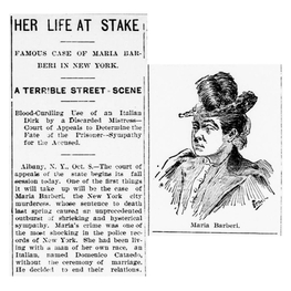 Articolo del Wood Country Reporter del 20 ottobre 1895 su Maria Barbella