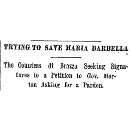 Articolo del New York Times del 23 luglio 1895 su Maria Barella