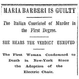 Articolo del New York Times del 16 luglio 1895 su Maria Barella